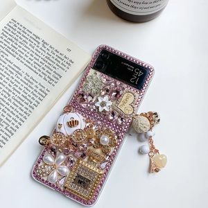 Bling Glitter Diamond Bear Flower Case for Samsung Z Flip 3